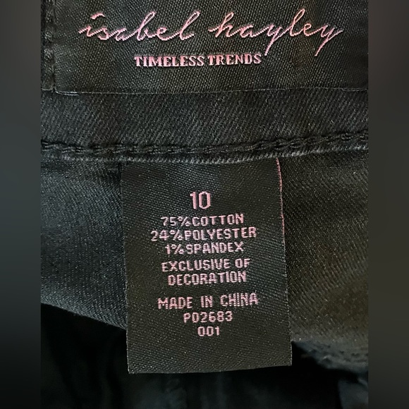 Isabel Hayley Timeless Trends Women’s Size 10 Embellished Black Jeans - Picture 4 of 4
